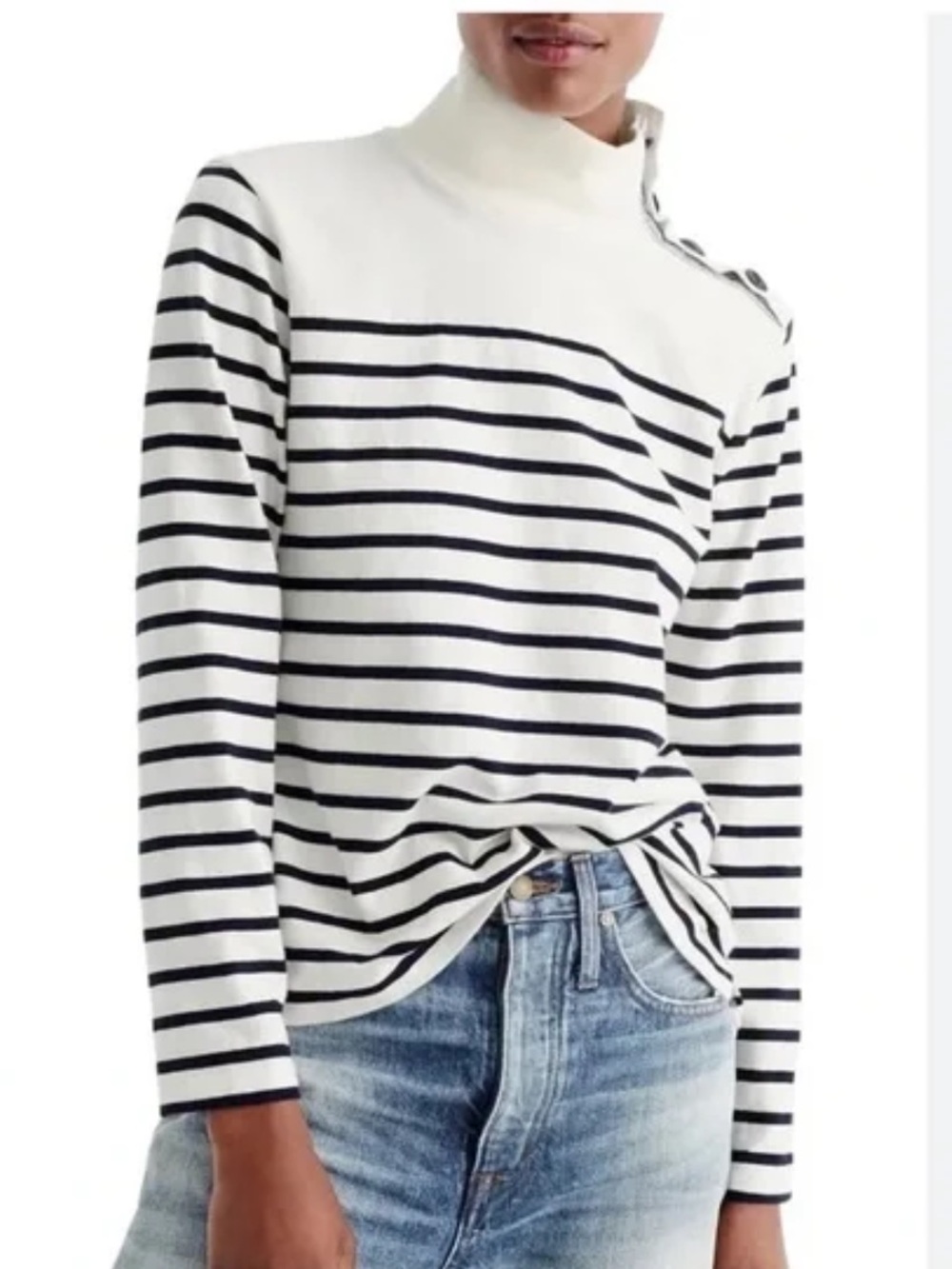 NWOT JCREW striped mock neck sweater